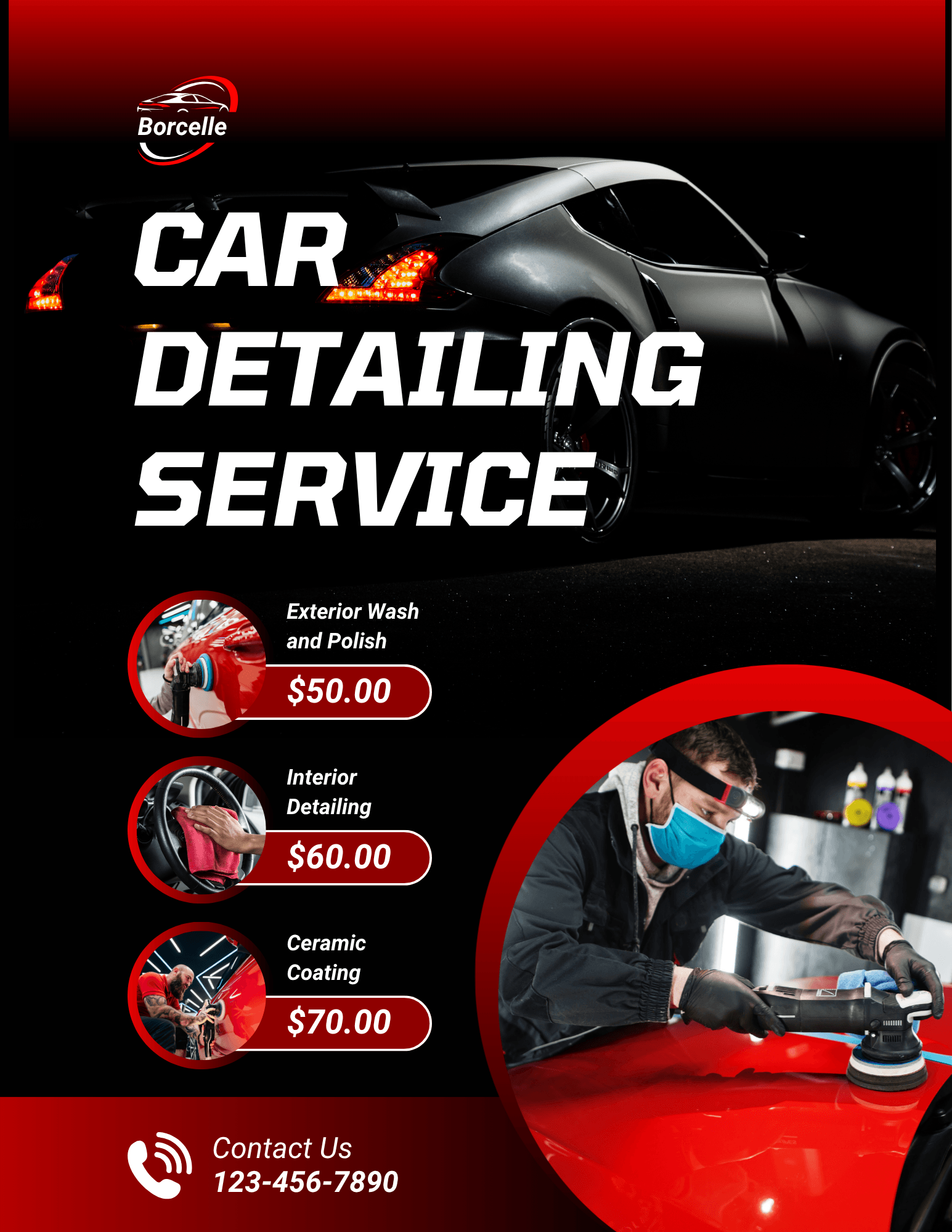 Car detailing flyer template preview