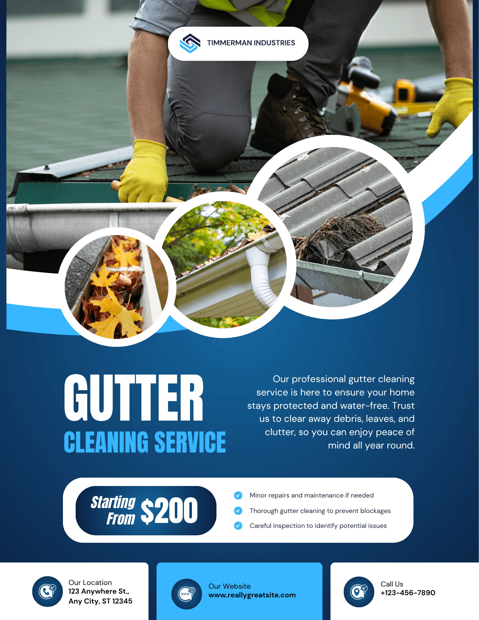 Gutter cleaning flyer template preview